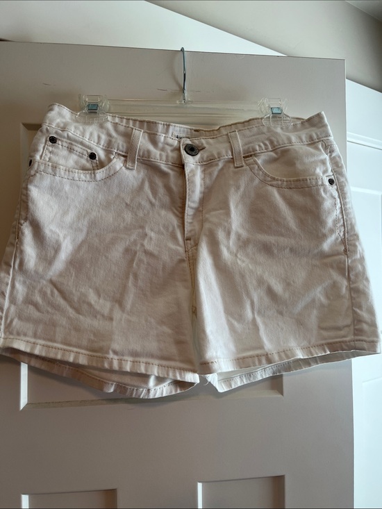 Levi's Pants - Levi Brand Women's Cream Denim Shorts - Classic High-Rise Style
